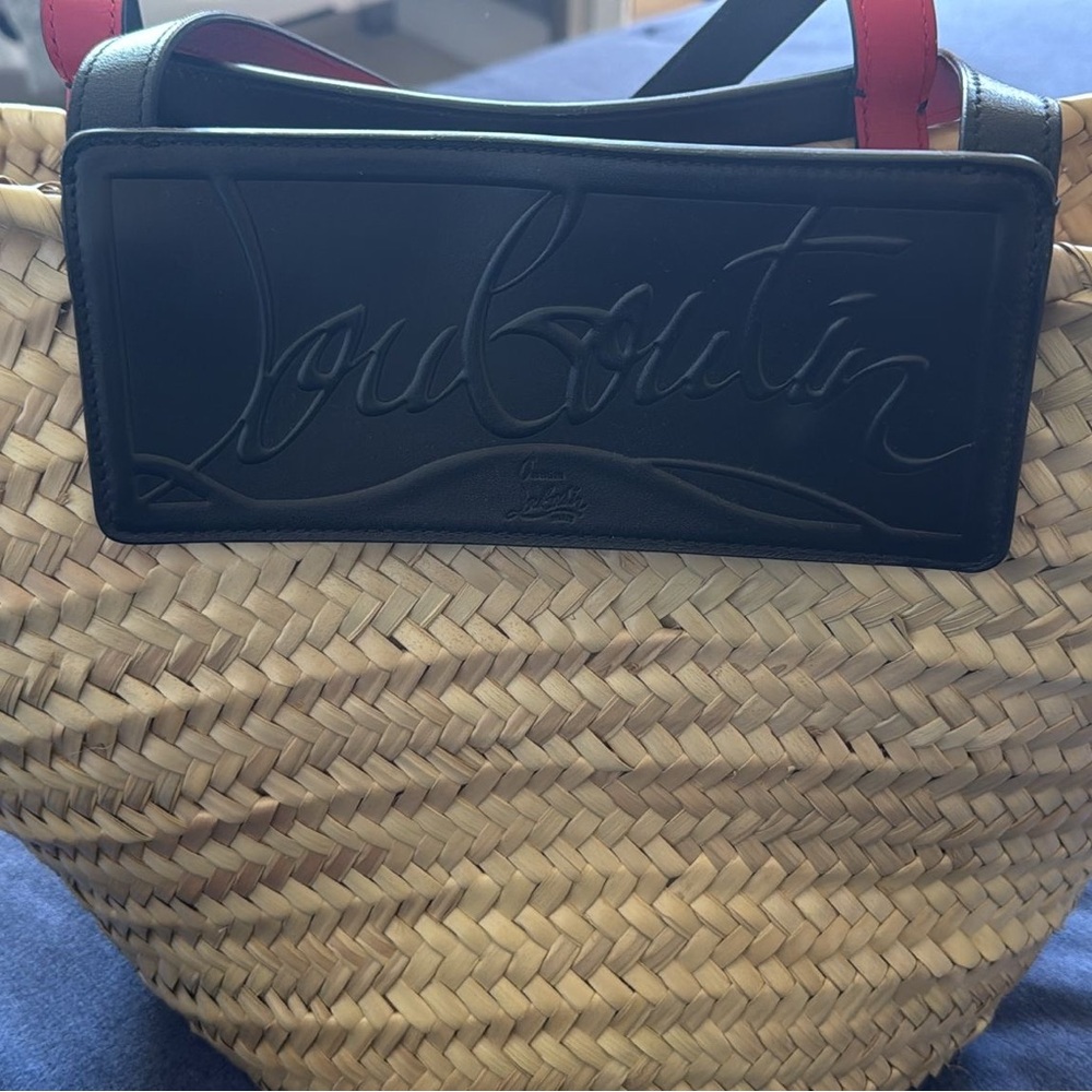 Christian Louboutin Loubishore Logo Raffia Tote Bag